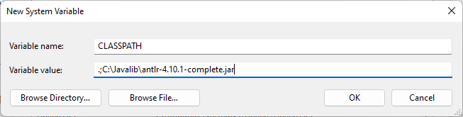 Displays the values for the CLASSPATH variable